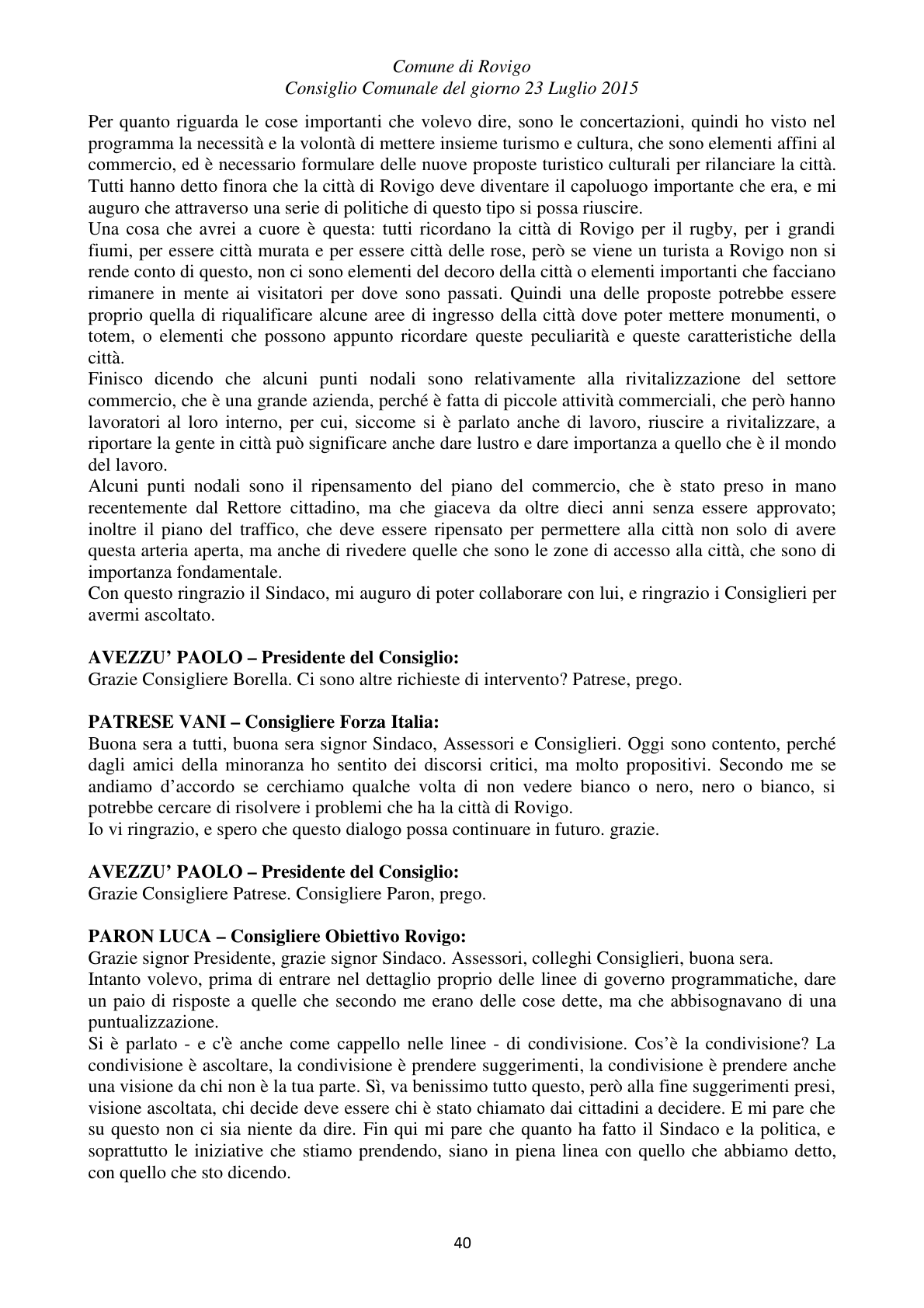 Pagina 40 del verbale