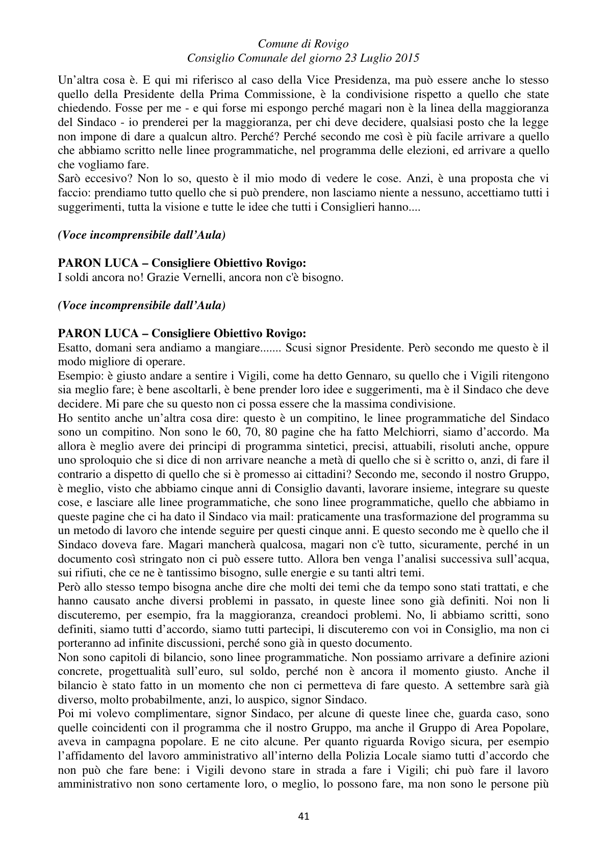 Pagina 41 del verbale