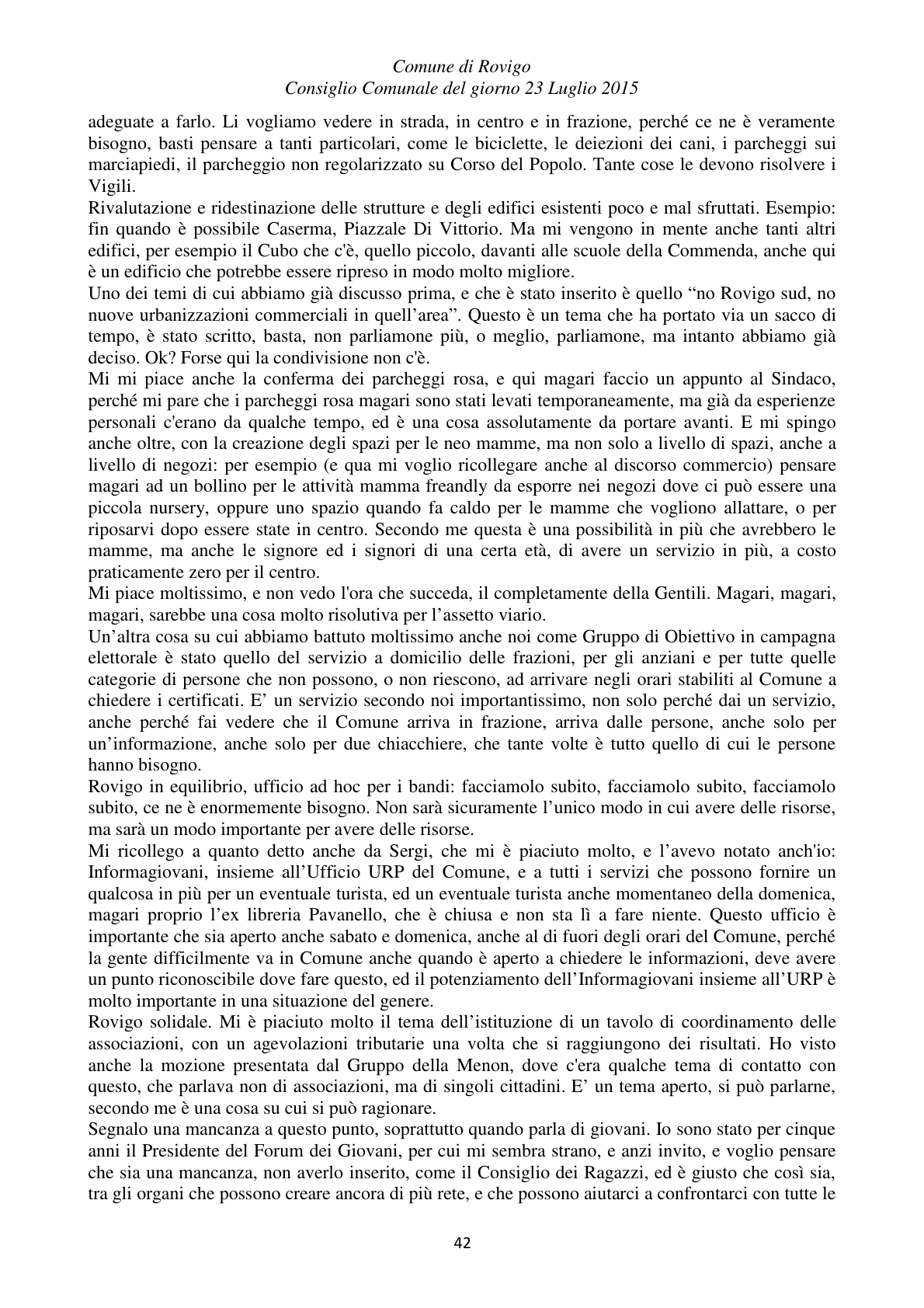 Pagina 42 del verbale