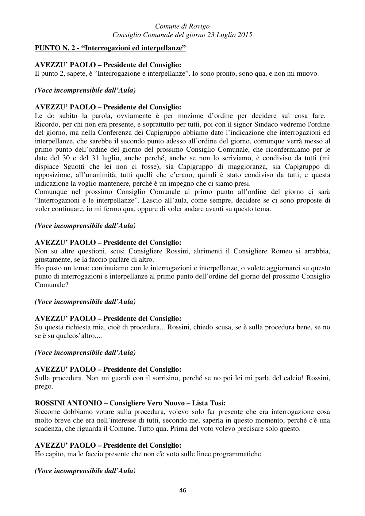 Pagina 46 del verbale