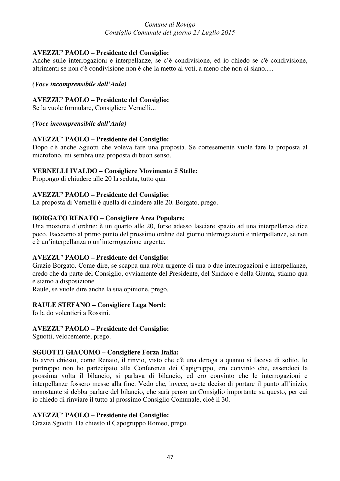 Pagina 47 del verbale