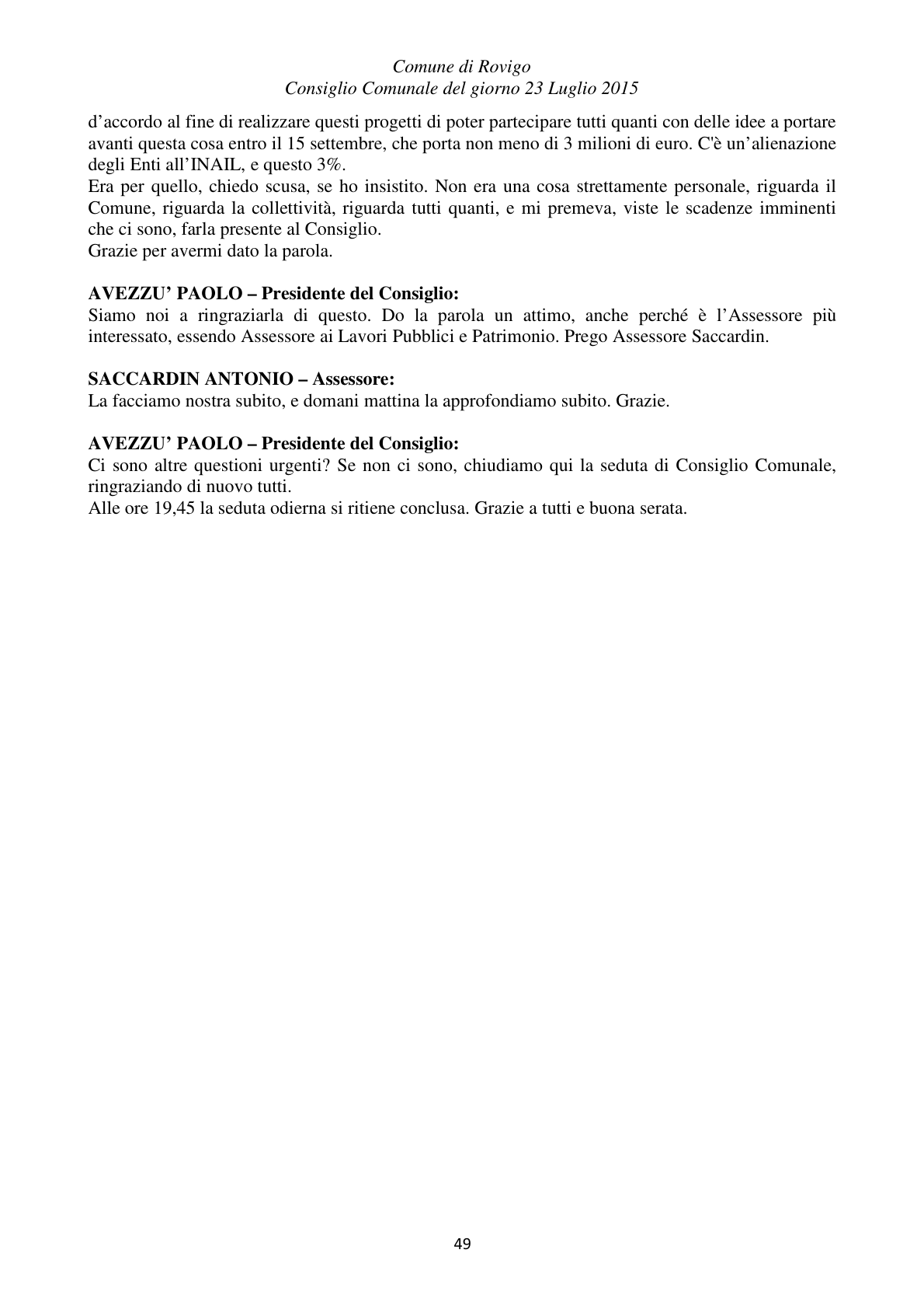 Pagina 49 del verbale
