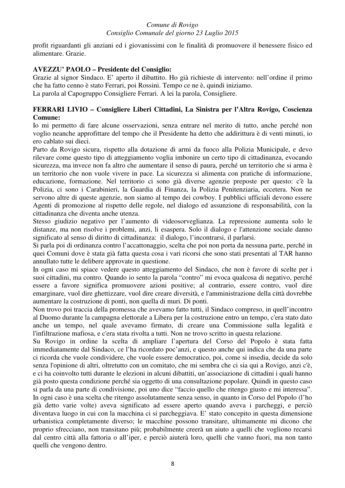 Pagina 8 del verbale
