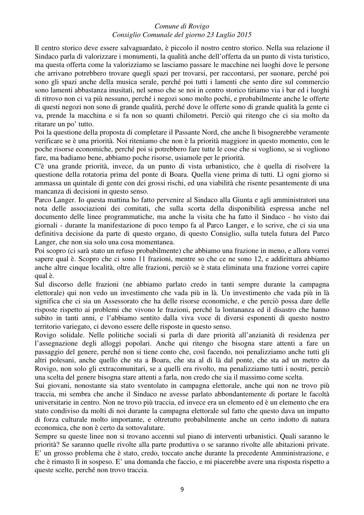 Pagina 9 del verbale