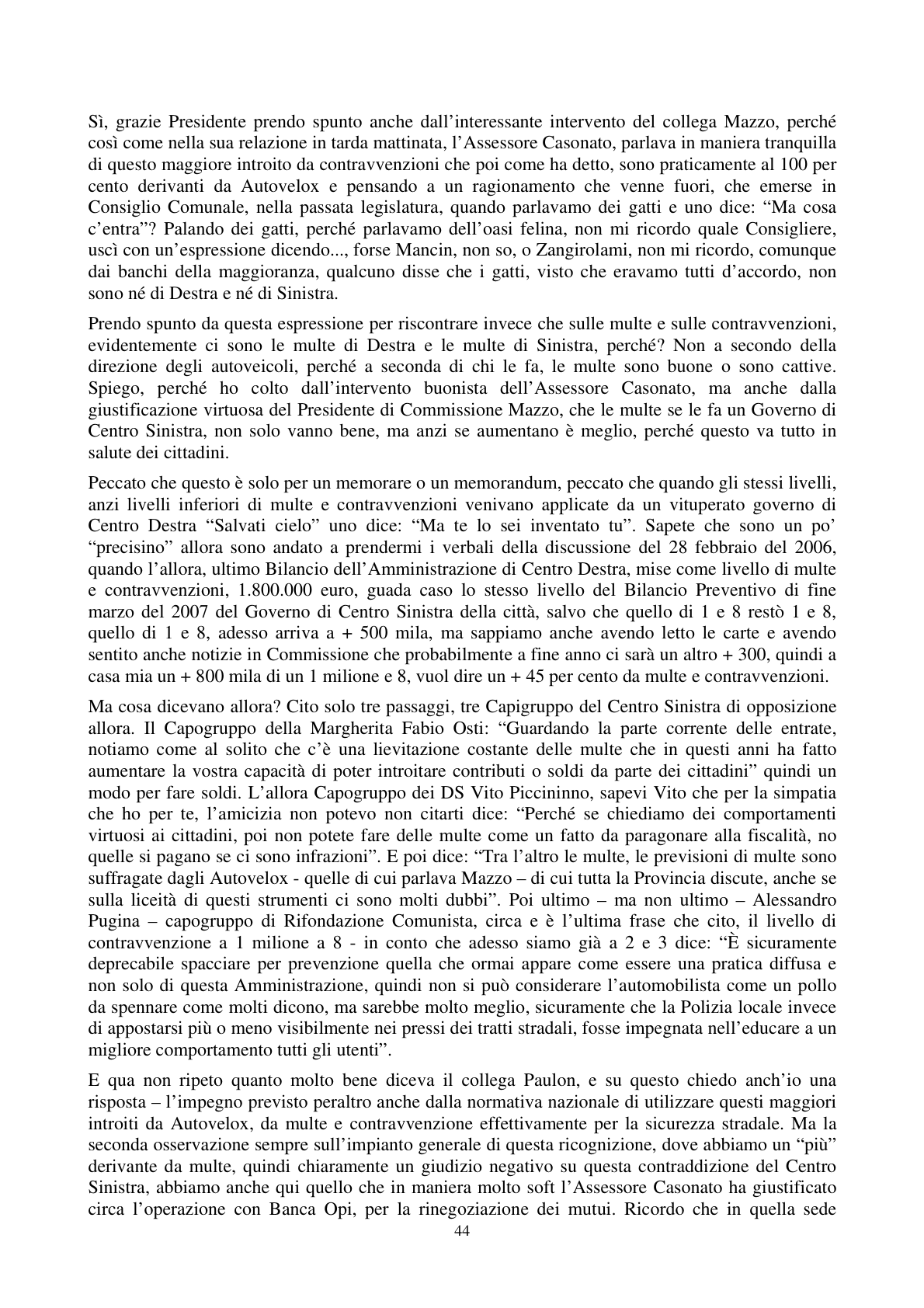 Pagina 45 del verbale