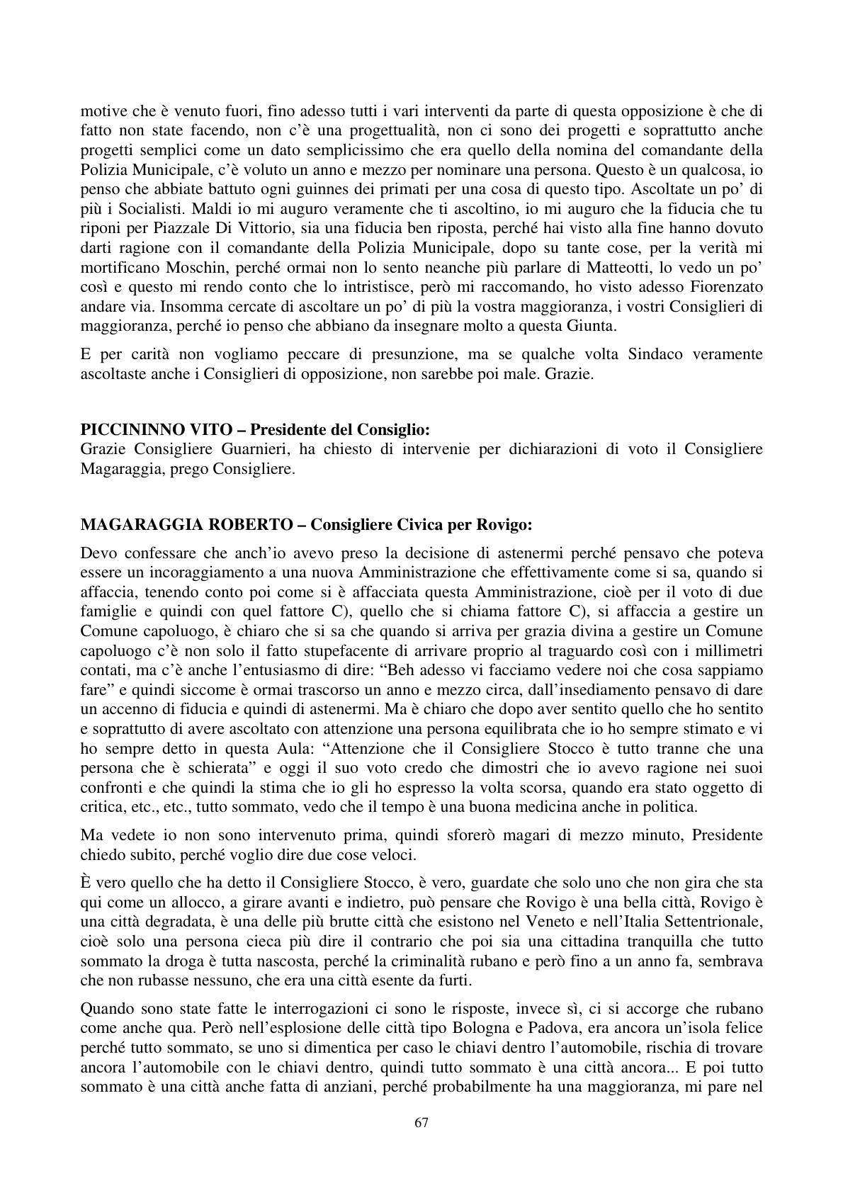 Pagina 68 del verbale
