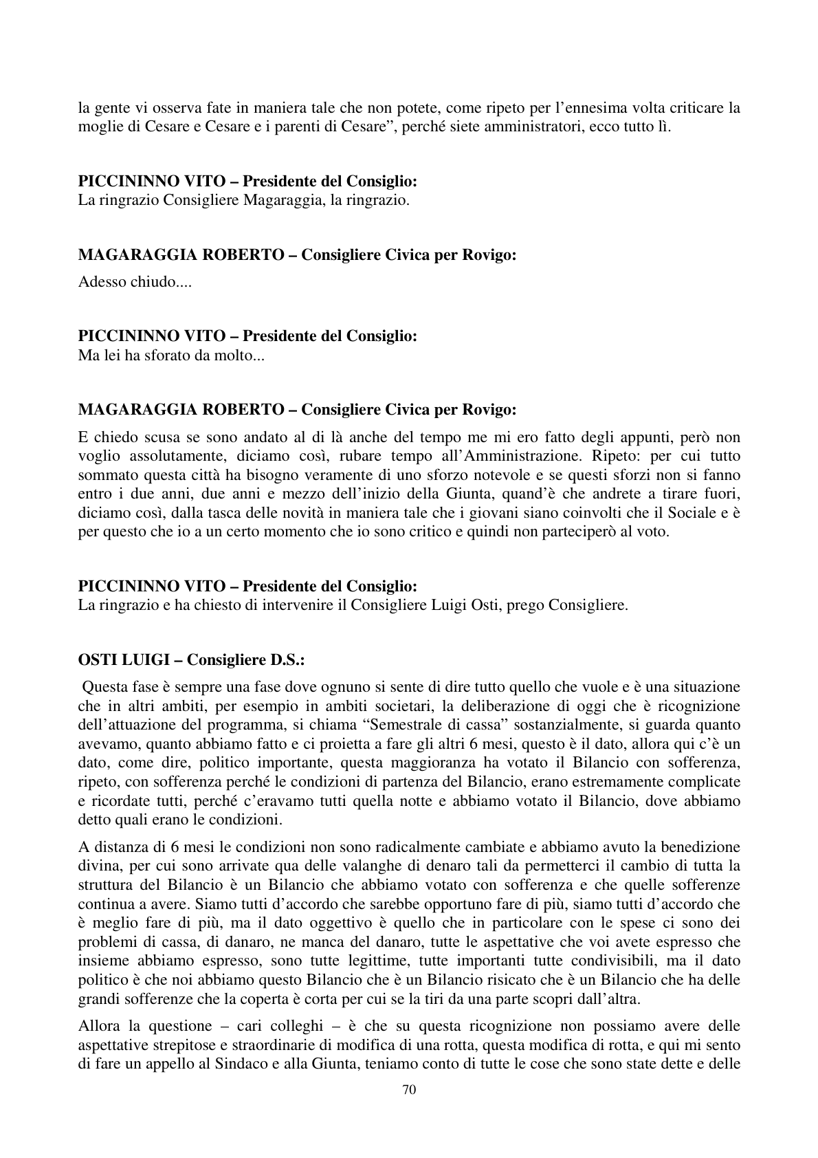 Pagina 71 del verbale