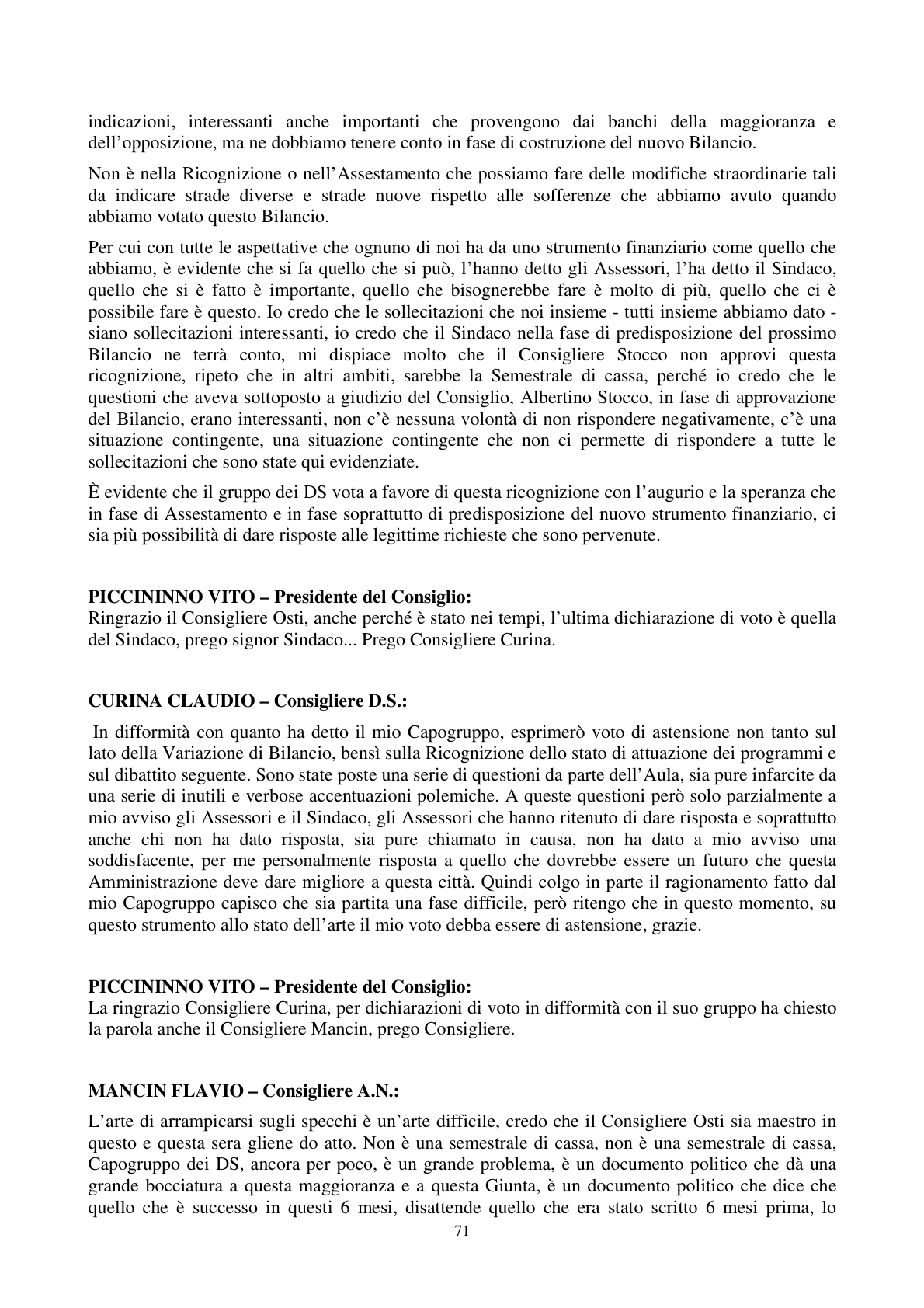 Pagina 72 del verbale