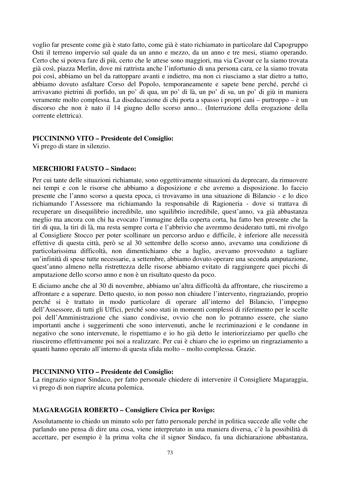 Pagina 74 del verbale