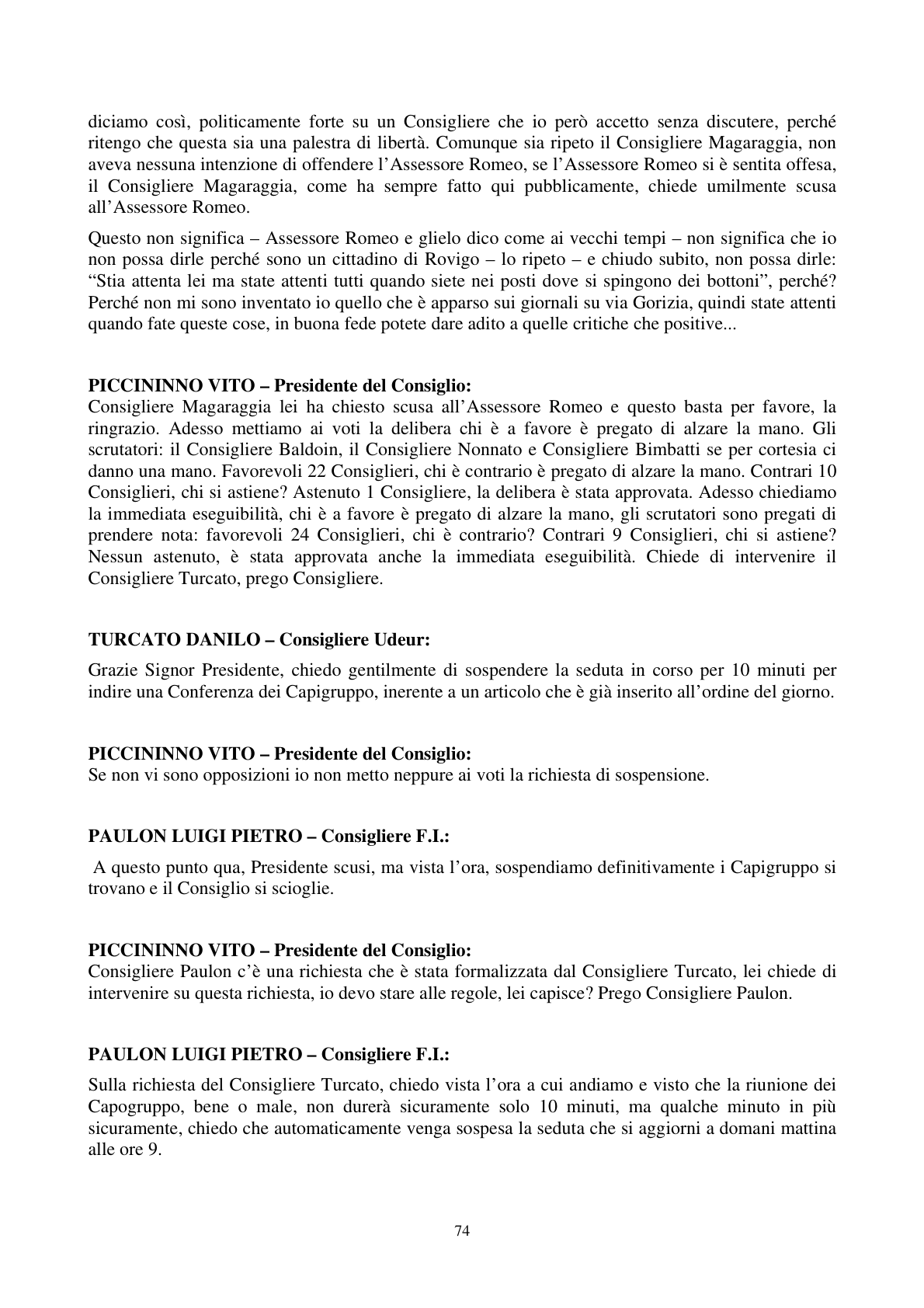 Pagina 75 del verbale