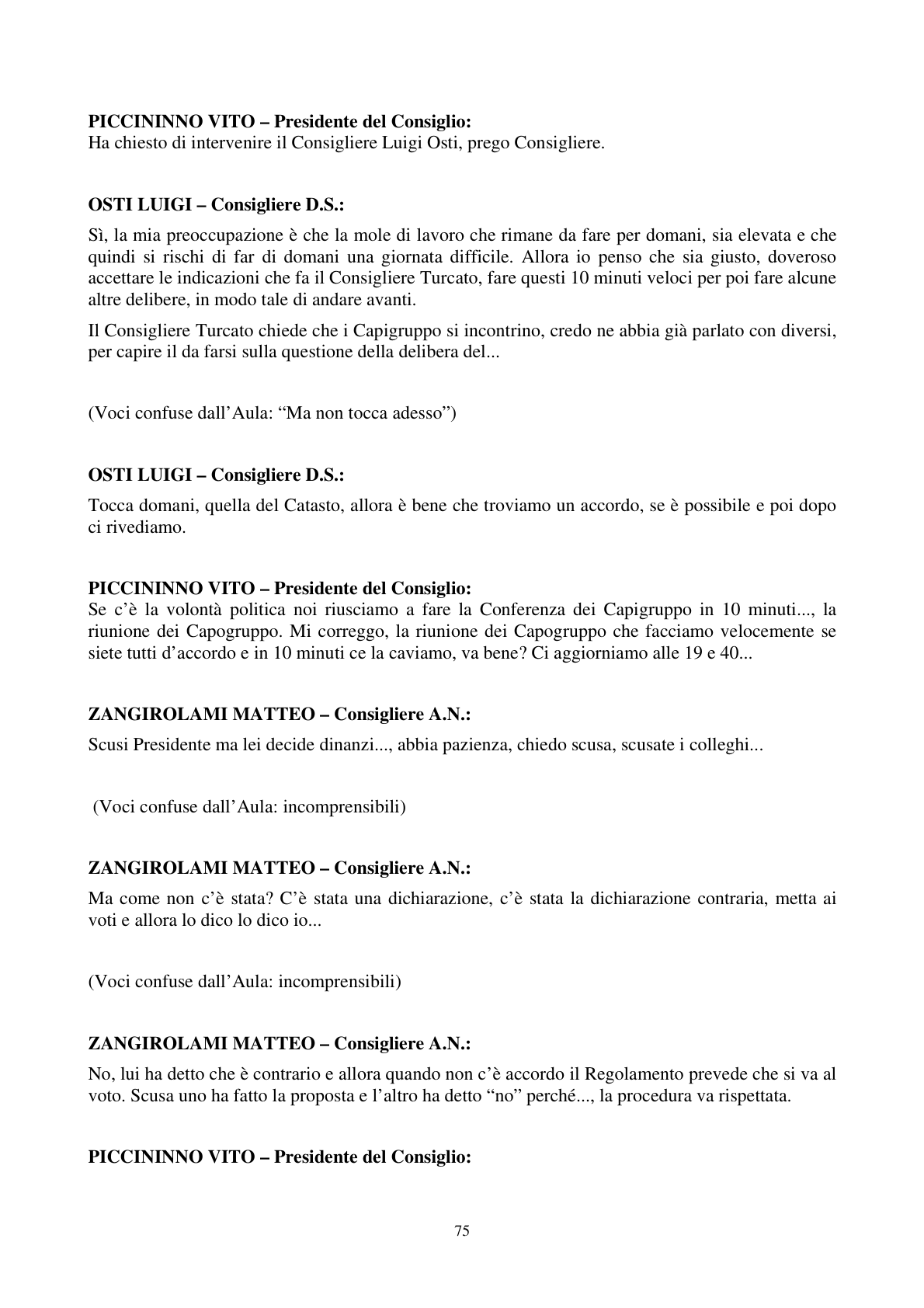 Pagina 76 del verbale