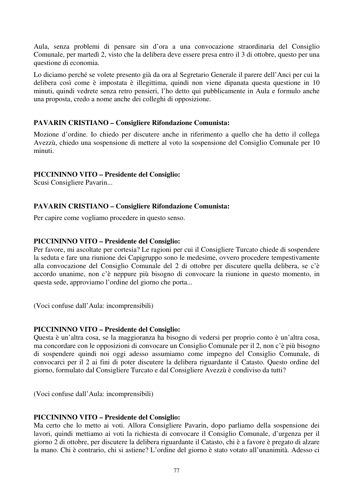 Pagina 78 del verbale