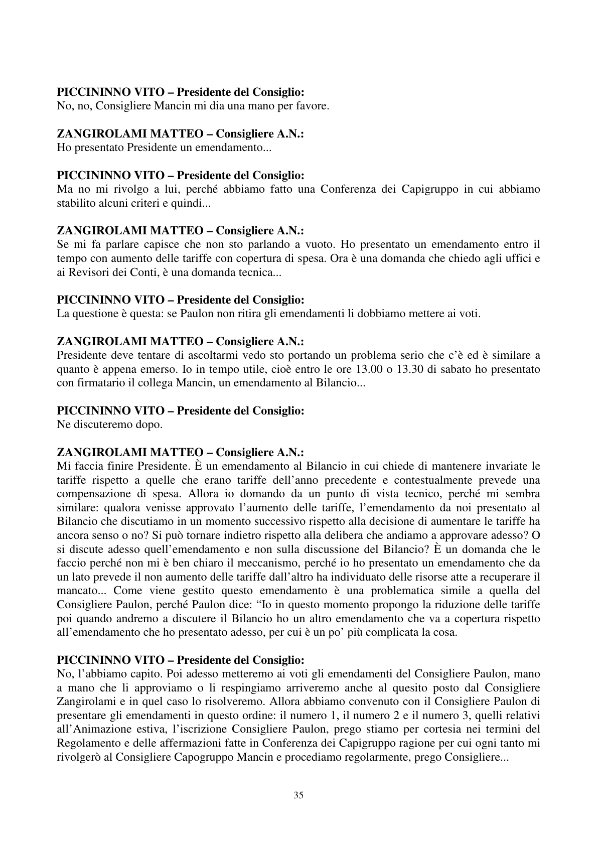 Pagina 36 del verbale