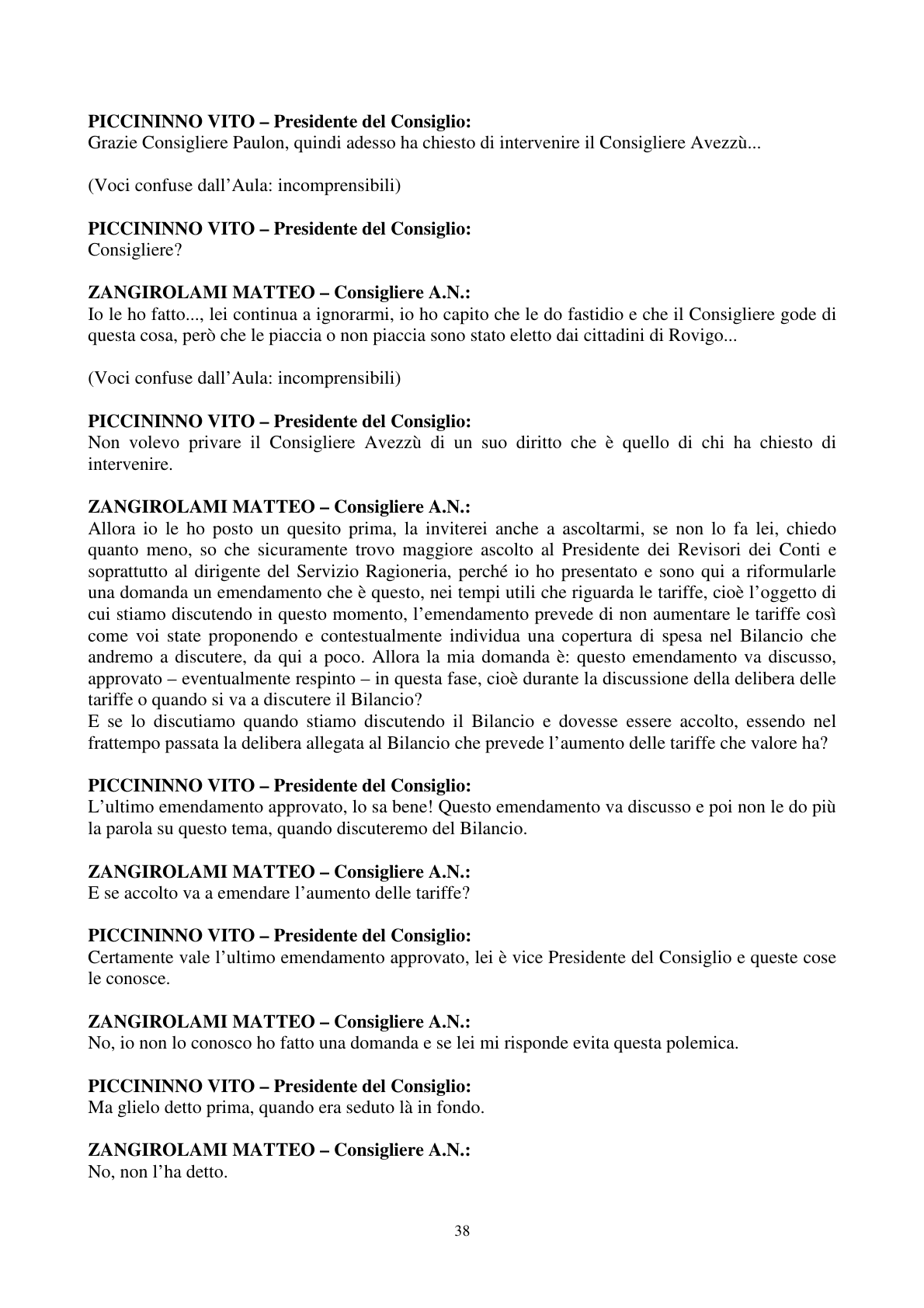 Pagina 39 del verbale