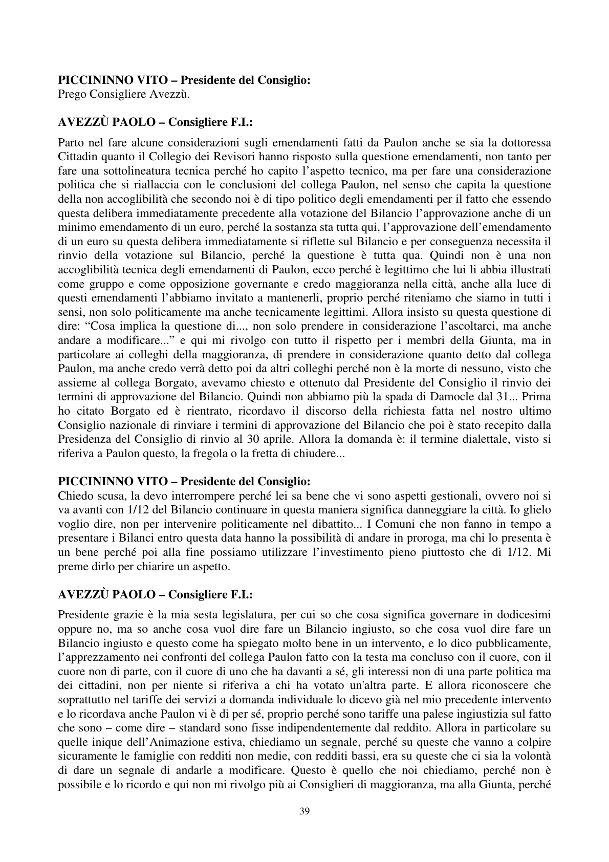 Pagina 40 del verbale