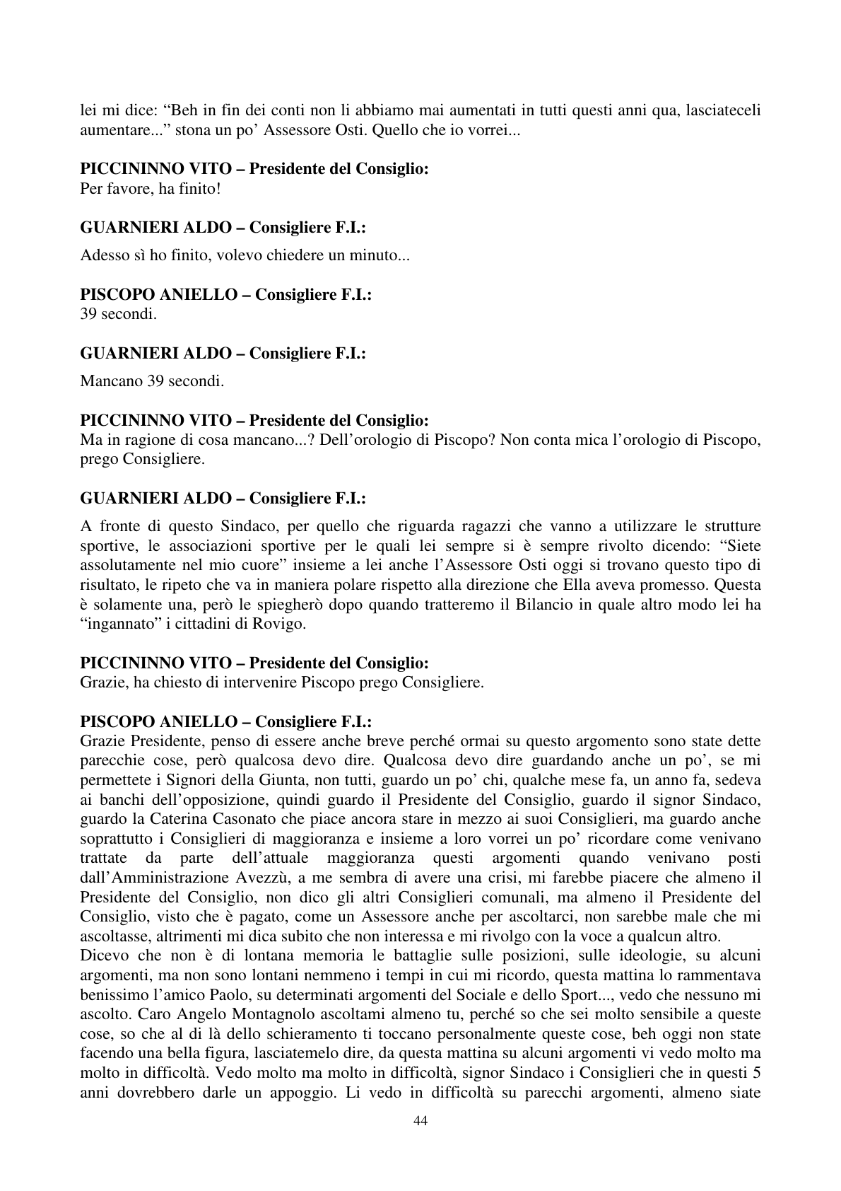 Pagina 45 del verbale