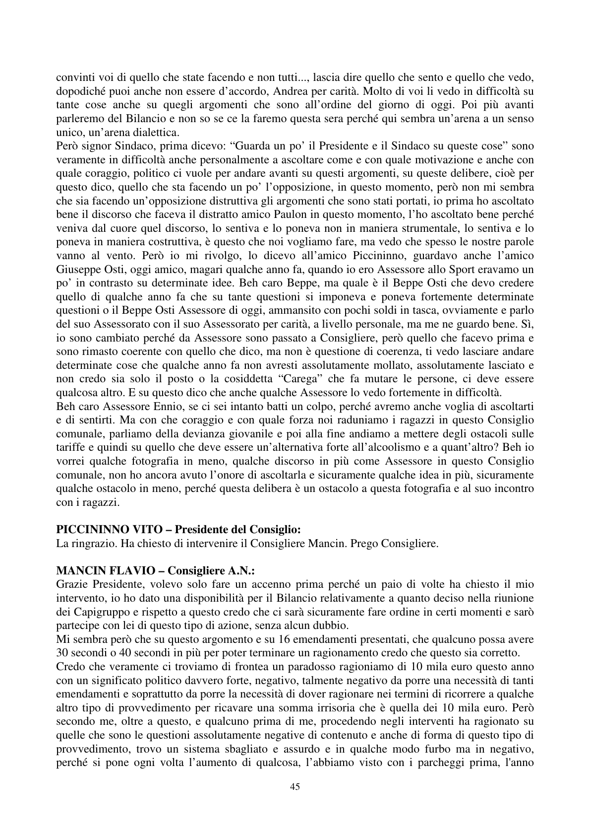 Pagina 46 del verbale