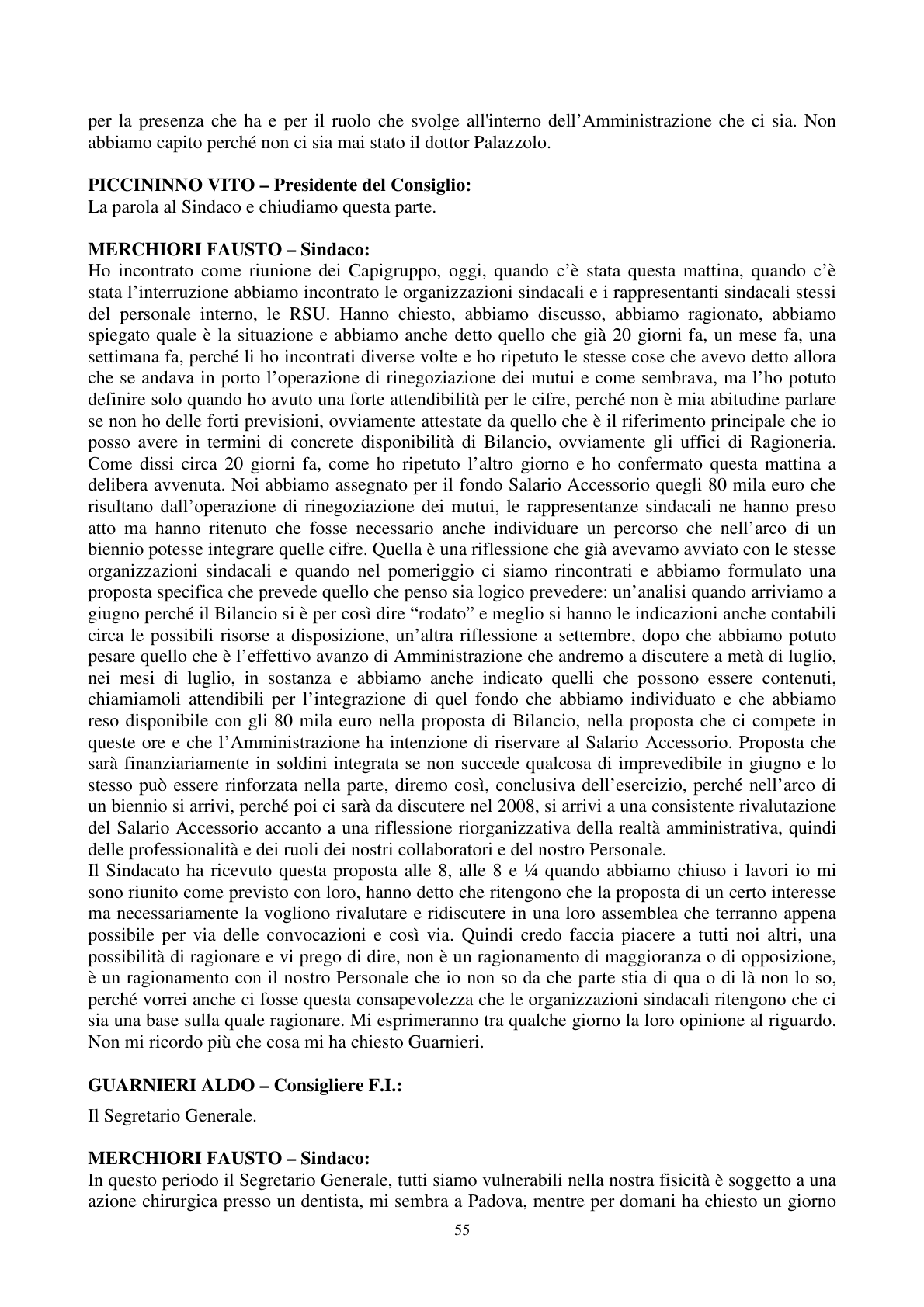 Pagina 56 del verbale