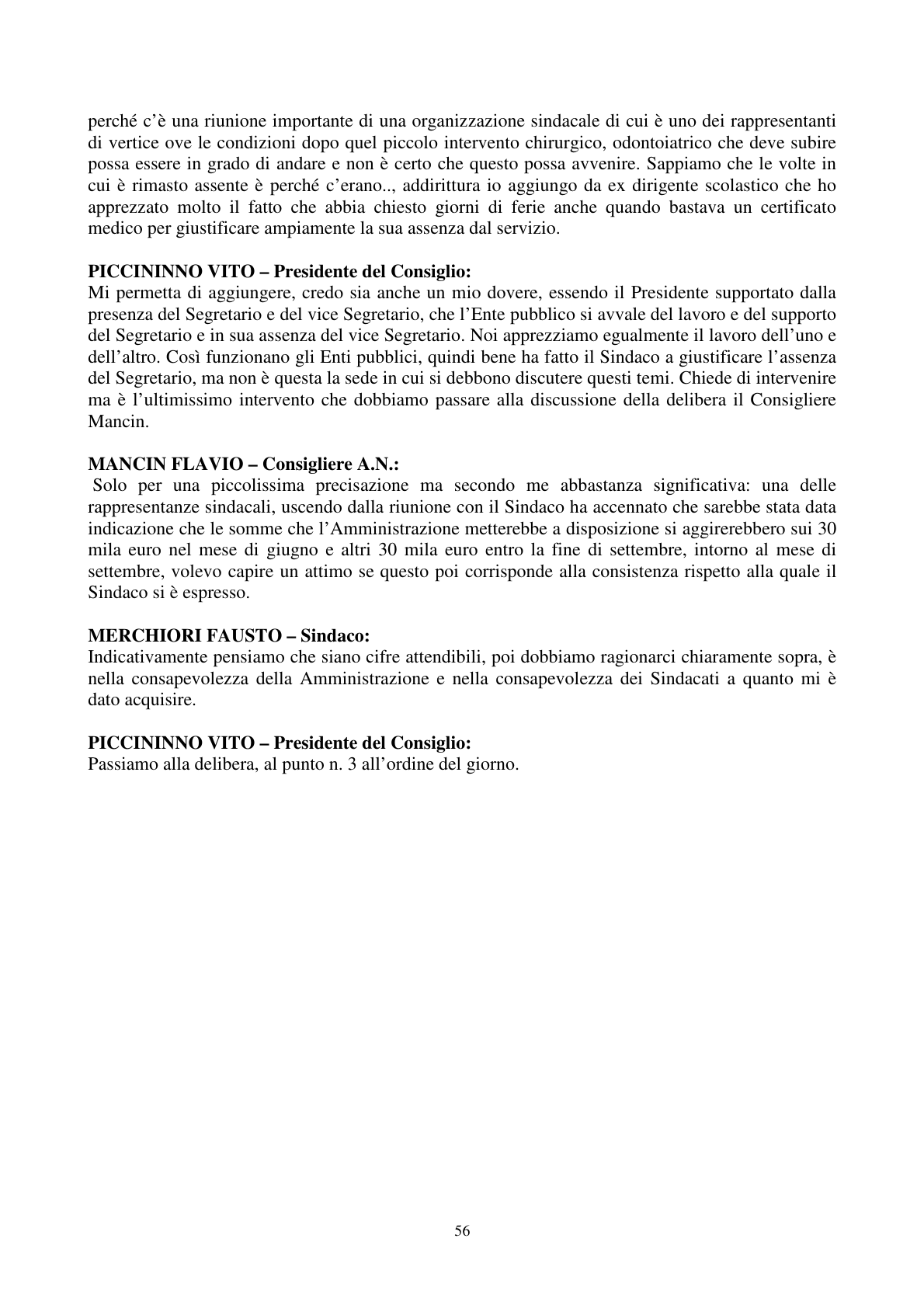 Pagina 57 del verbale