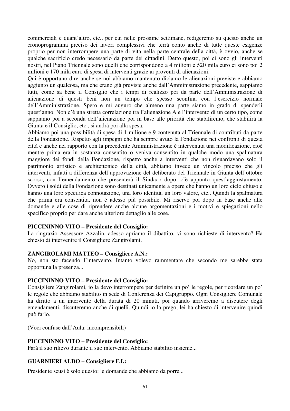Pagina 62 del verbale