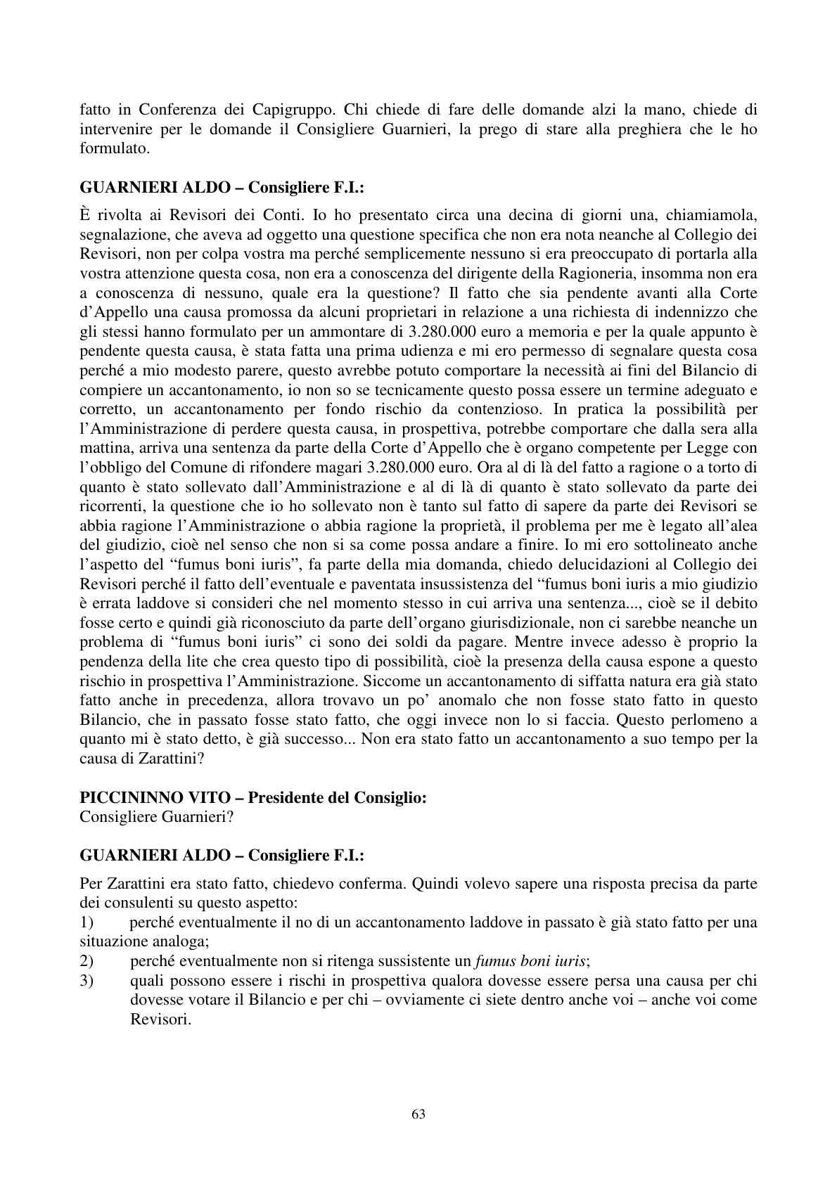 Pagina 64 del verbale