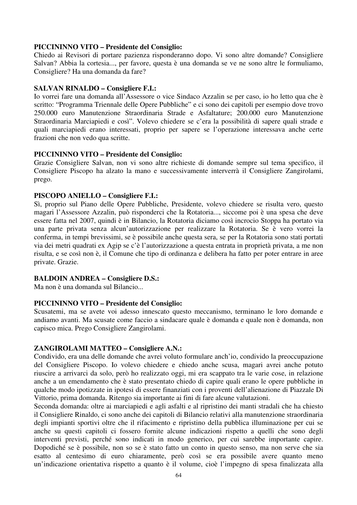 Pagina 65 del verbale