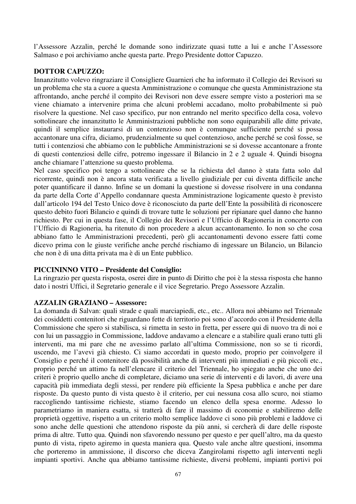 Pagina 68 del verbale