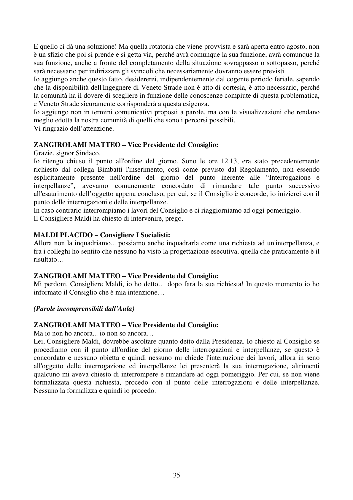 Pagina 35 del verbale