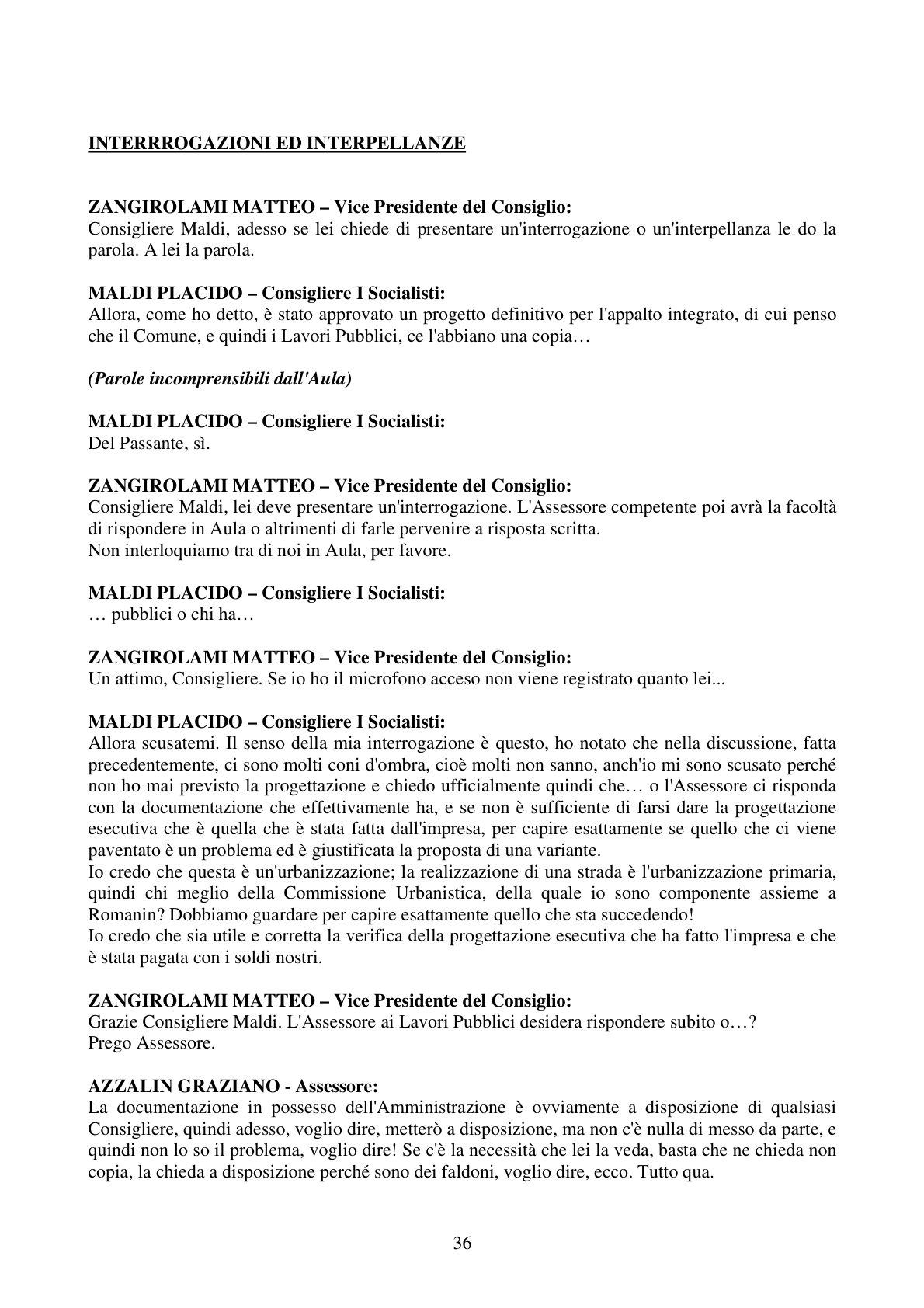 Pagina 36 del verbale