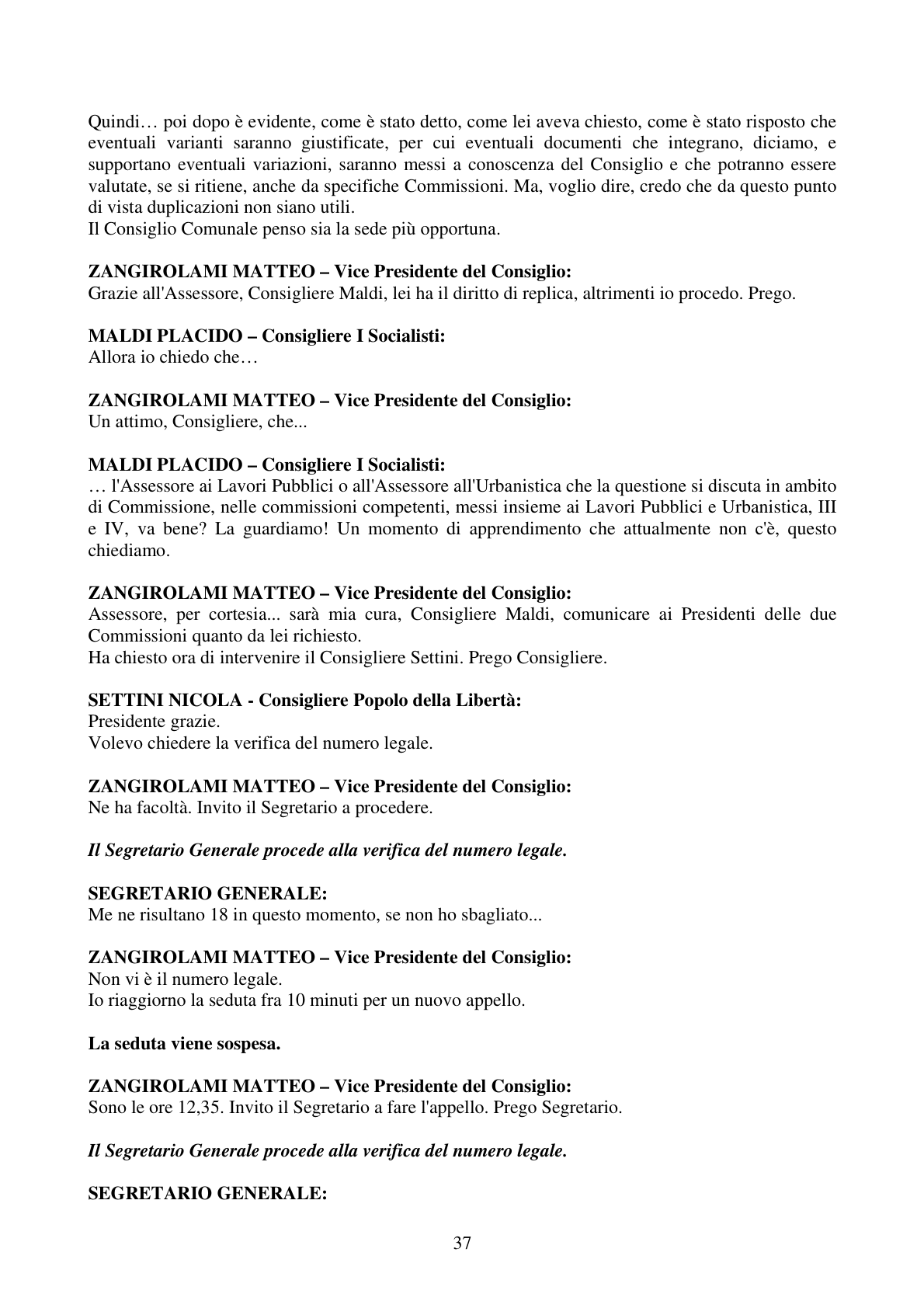 Pagina 37 del verbale