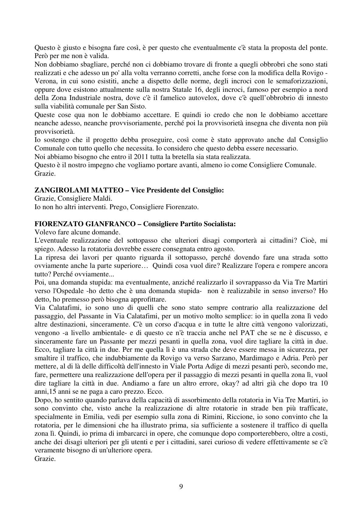 Pagina 9 del verbale