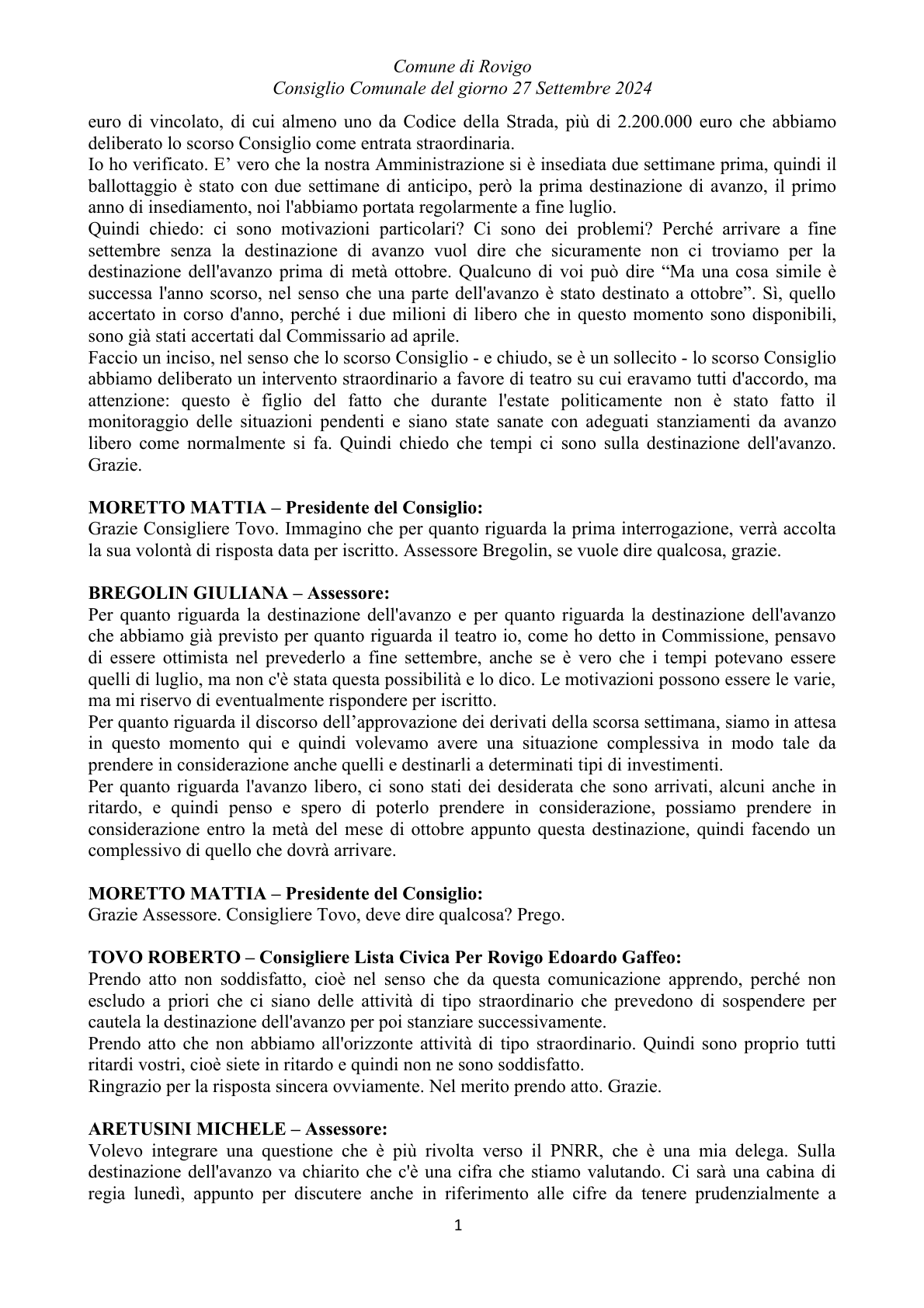 Pagina 18 del verbale