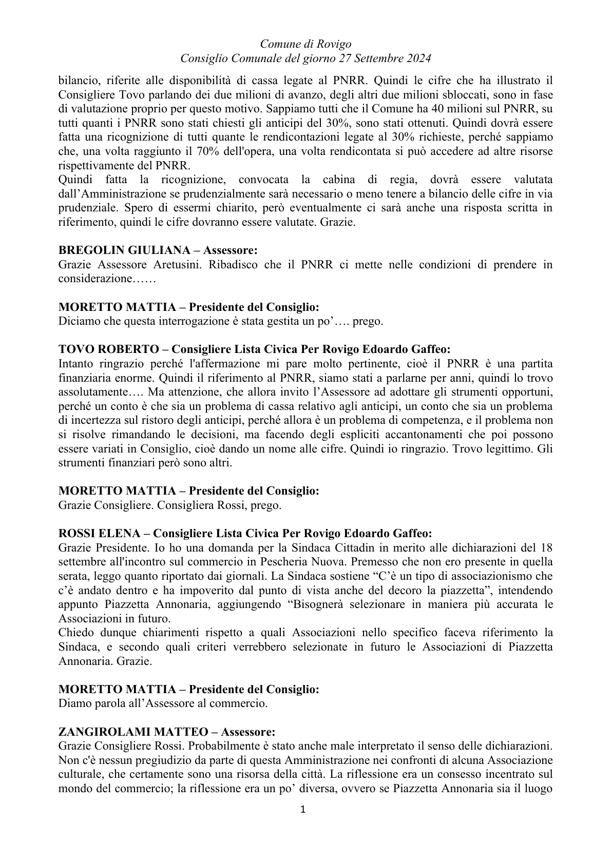 Pagina 19 del verbale