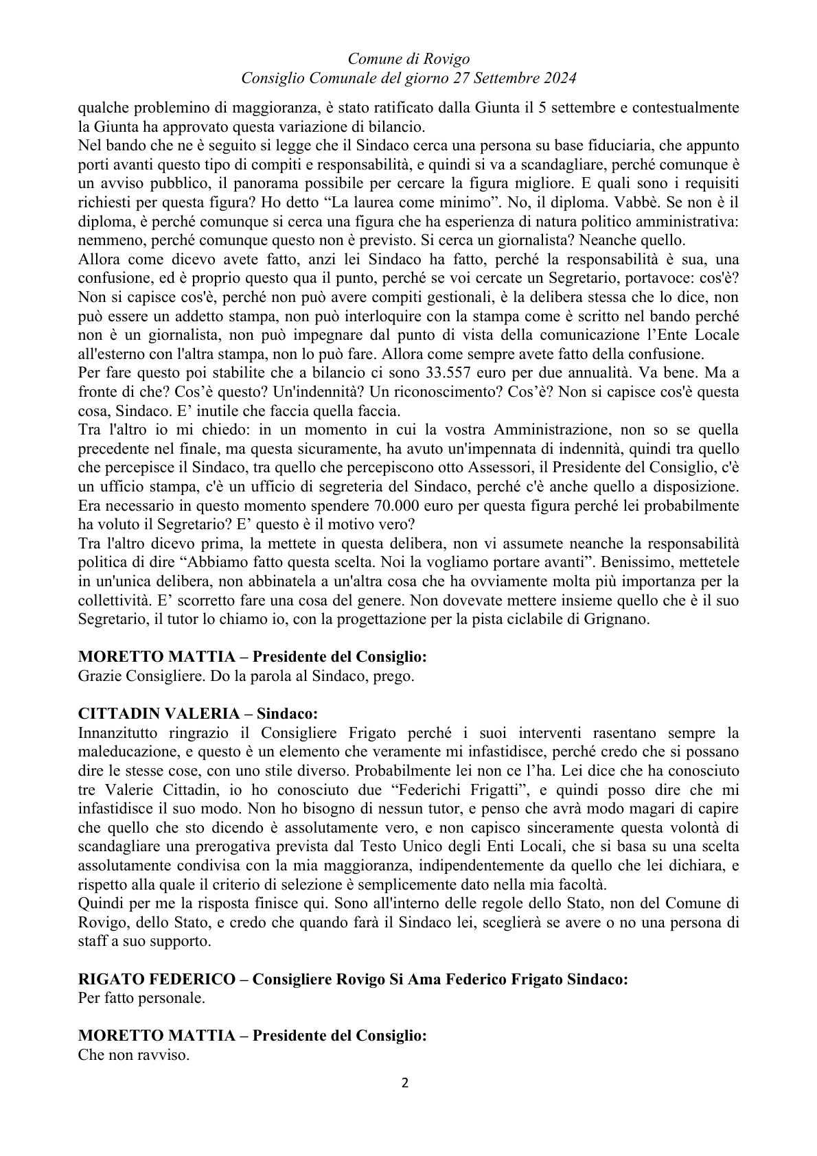 Pagina 22 del verbale