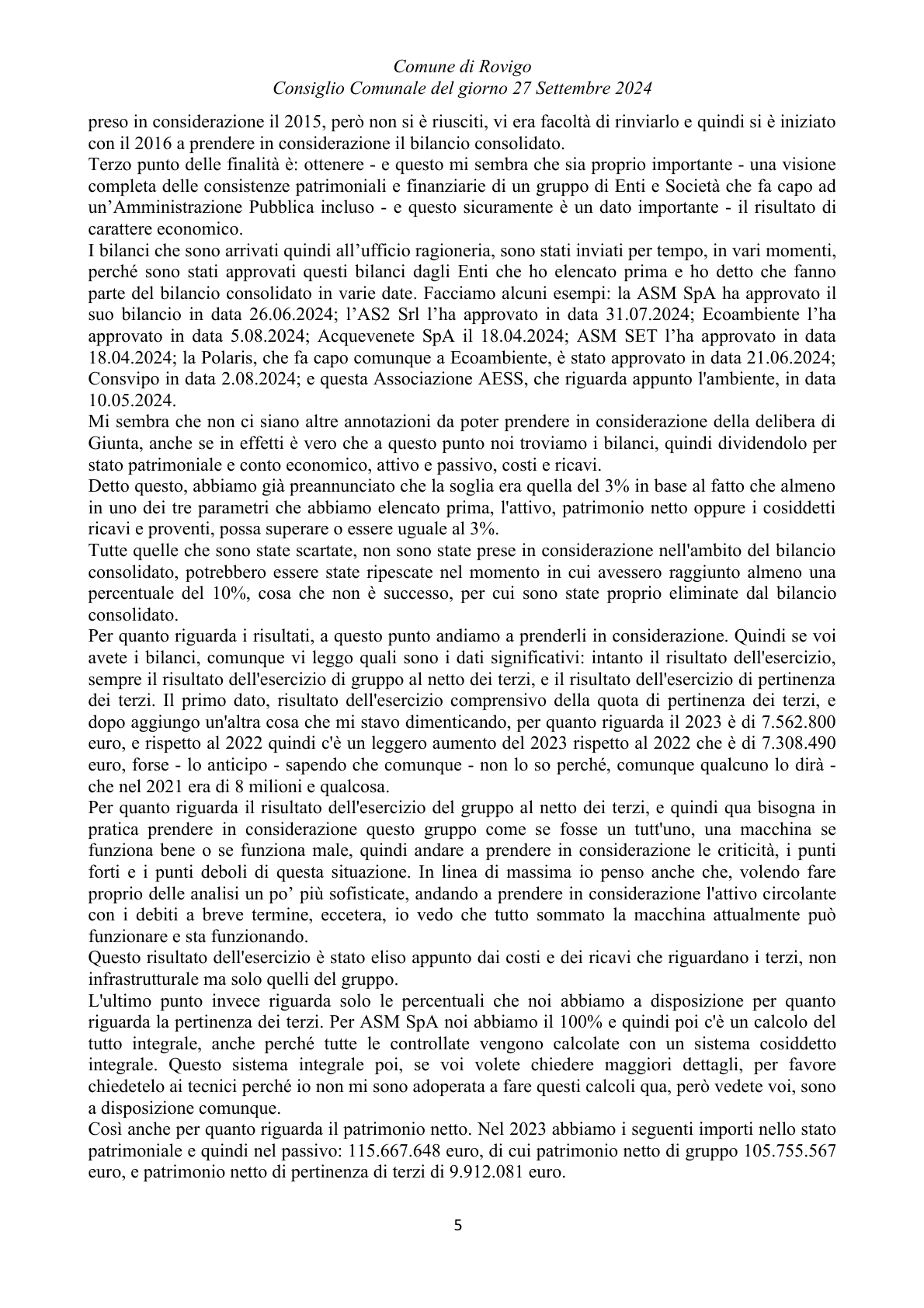 Pagina 5 del verbale