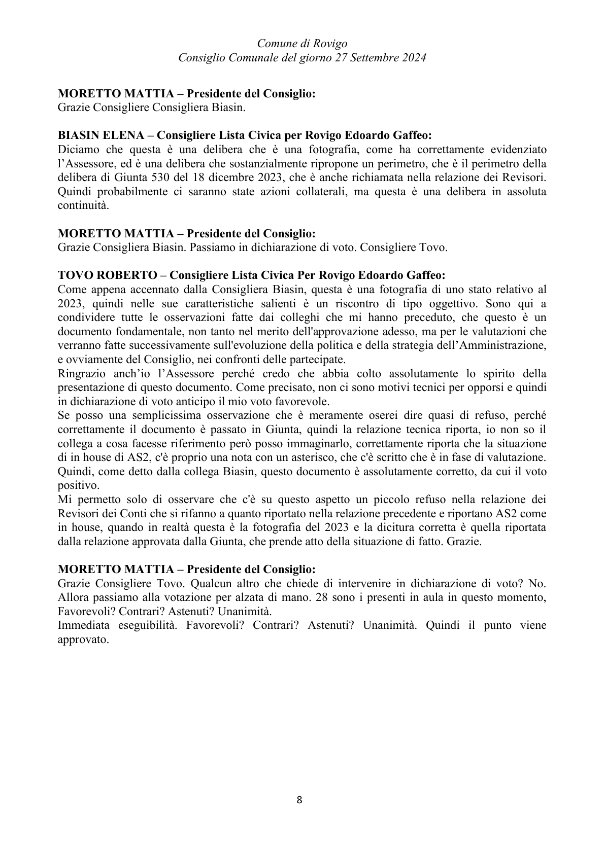 Pagina 8 del verbale