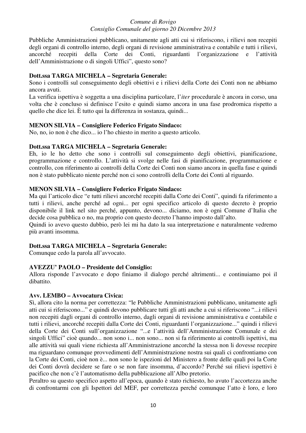 Pagina 10 del verbale