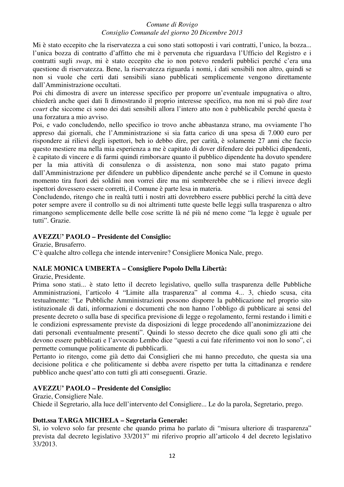 Pagina 12 del verbale
