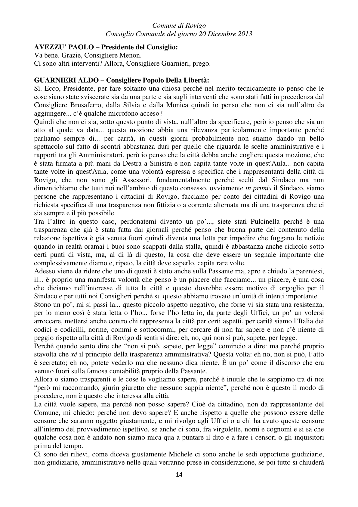 Pagina 14 del verbale