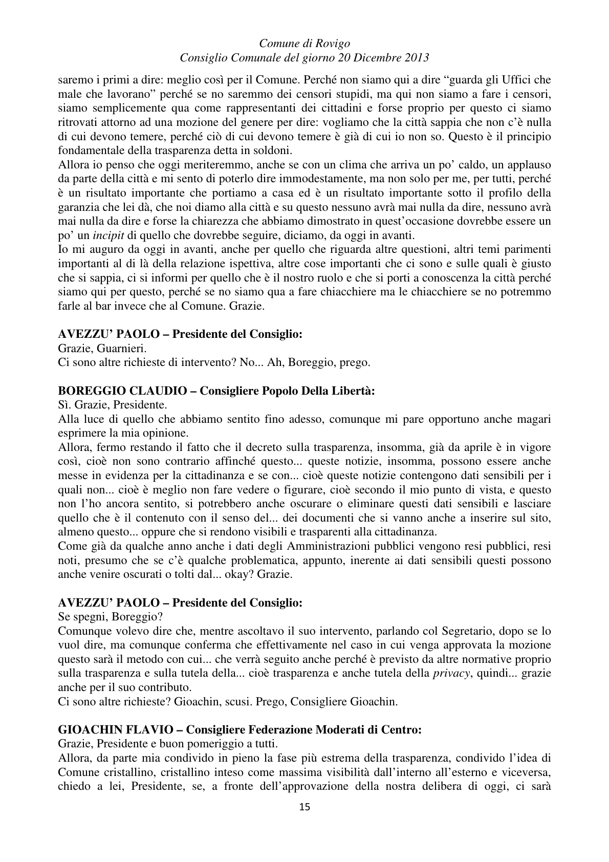 Pagina 15 del verbale