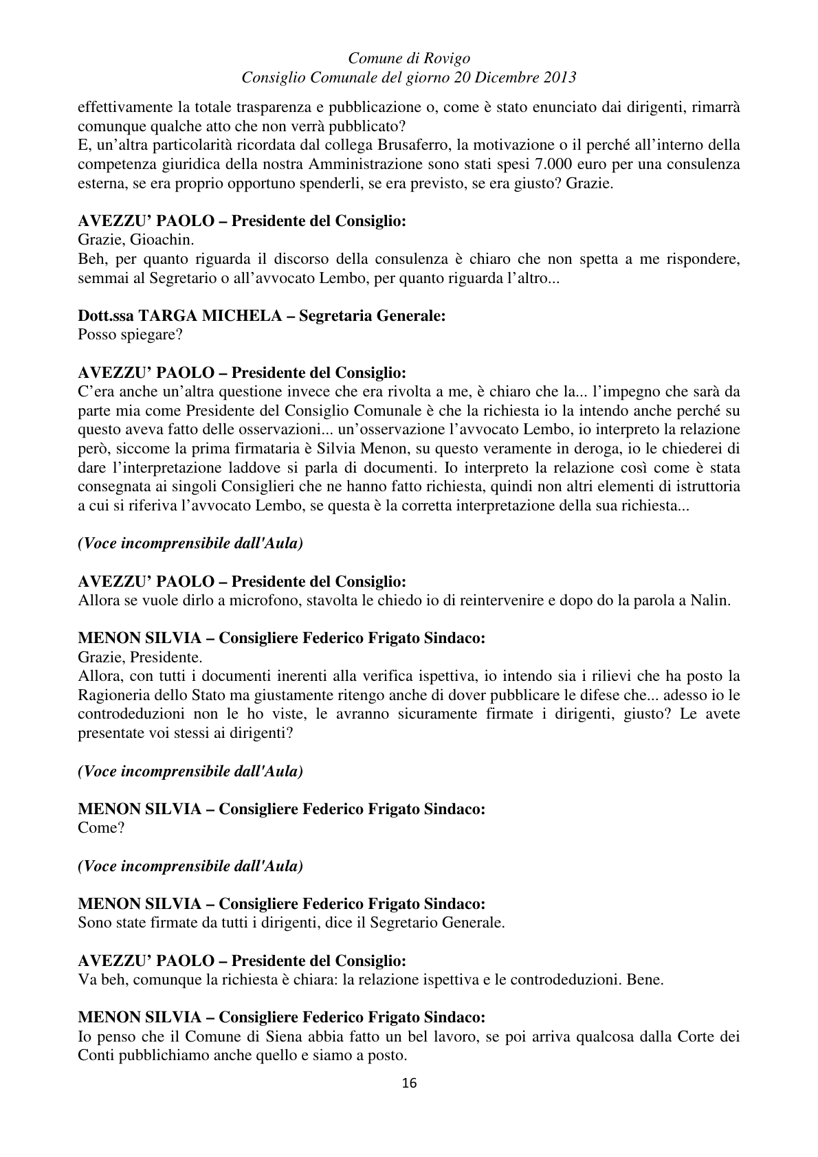 Pagina 16 del verbale