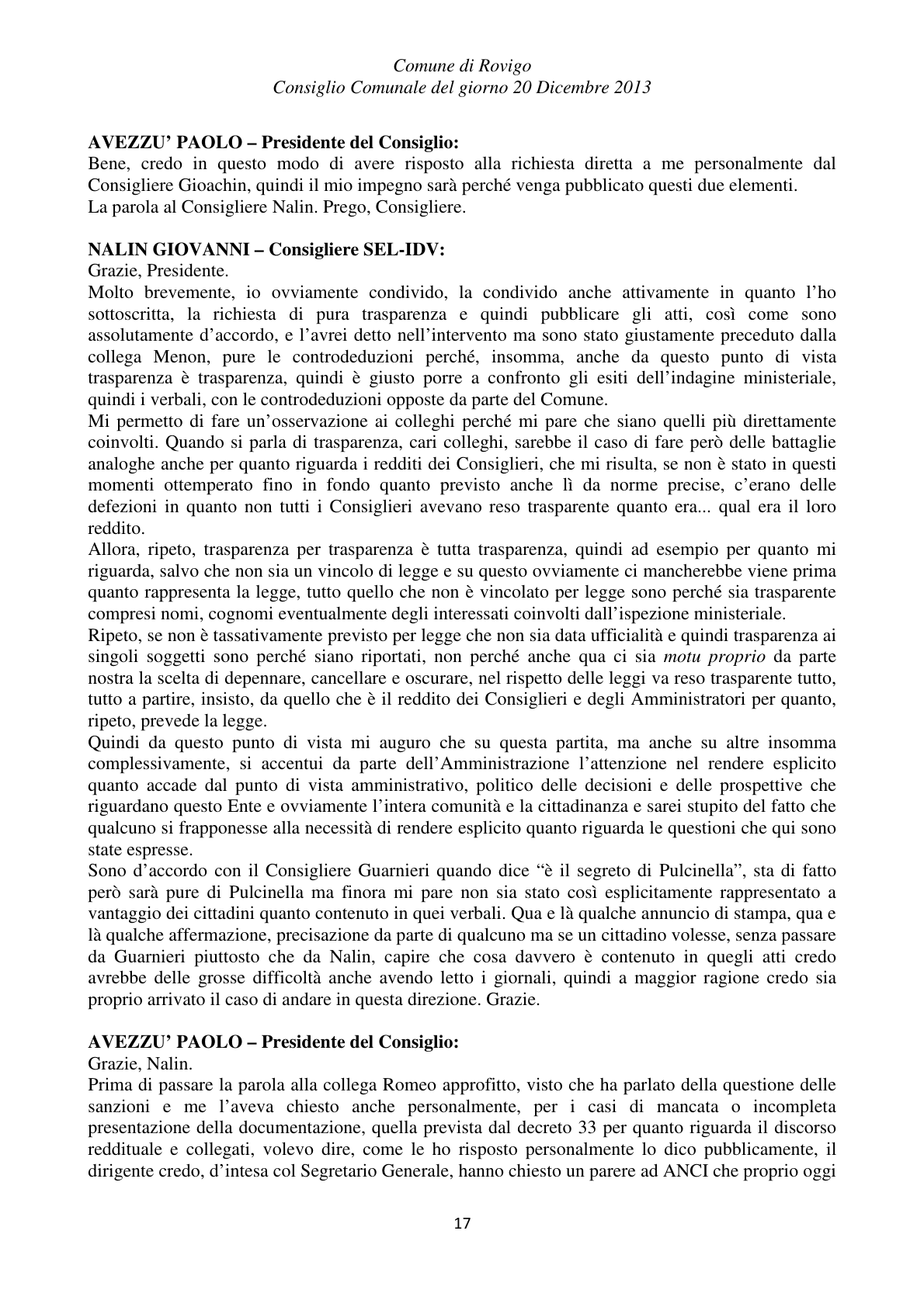 Pagina 17 del verbale