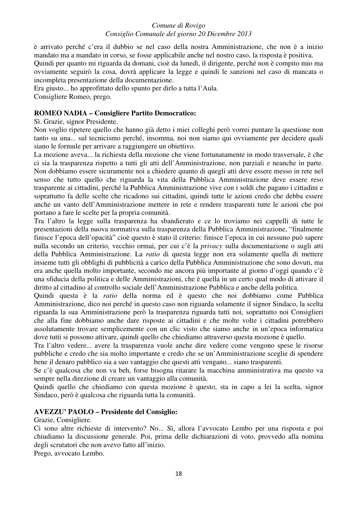 Pagina 18 del verbale