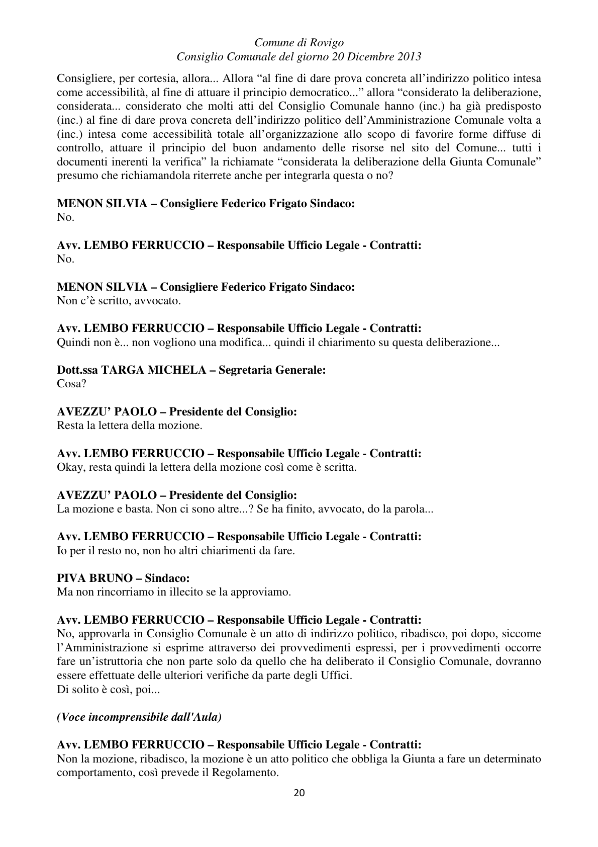 Pagina 20 del verbale