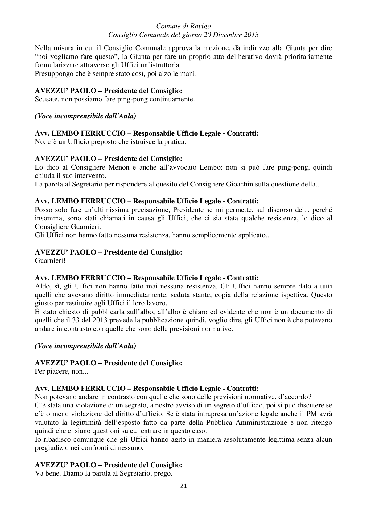 Pagina 21 del verbale