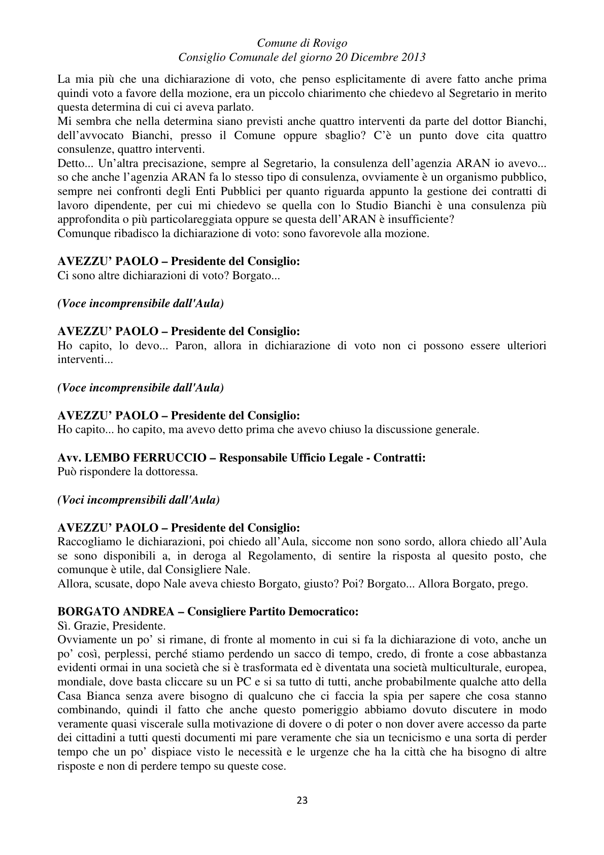 Pagina 23 del verbale
