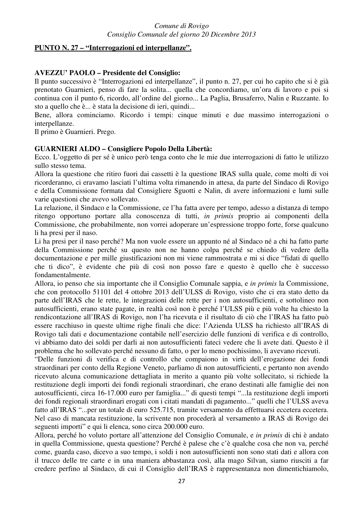 Pagina 27 del verbale