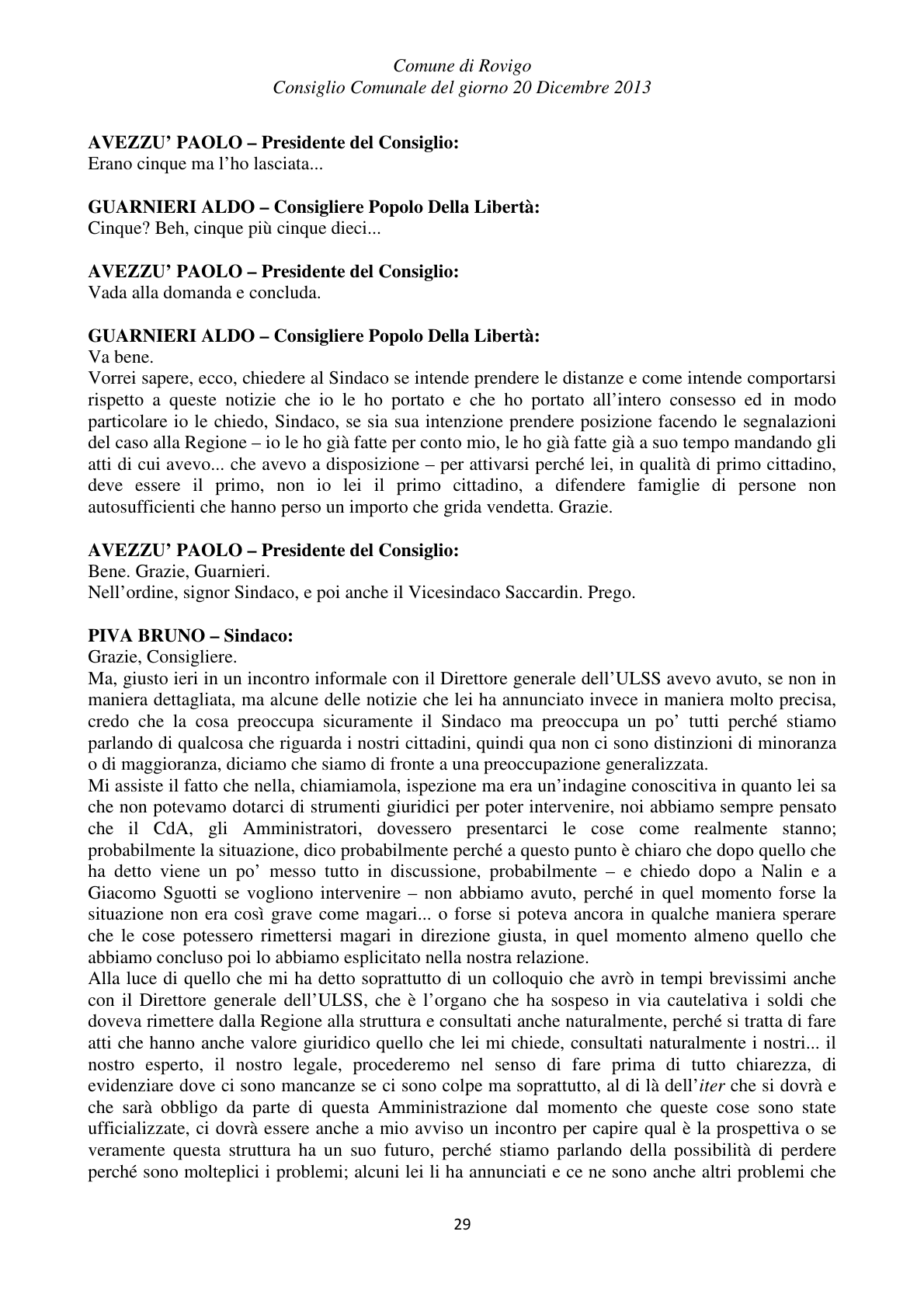 Pagina 29 del verbale