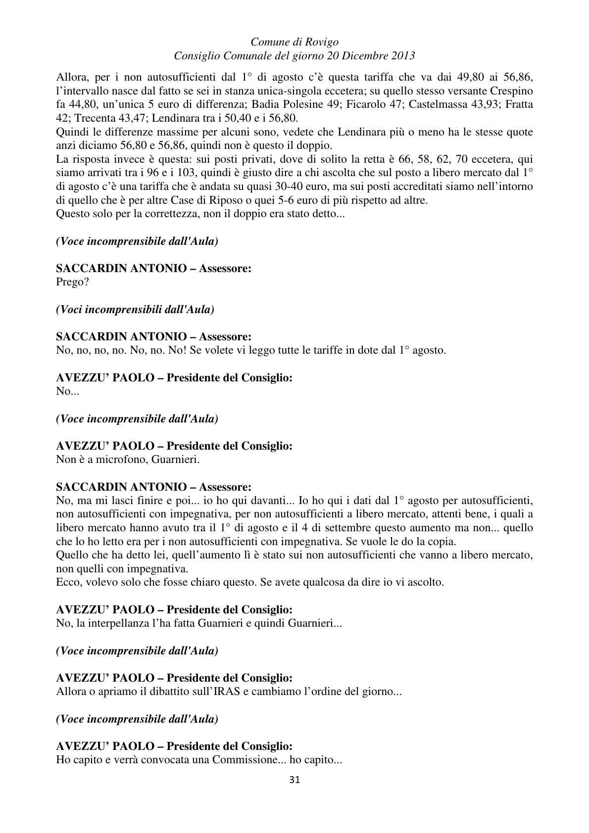 Pagina 31 del verbale