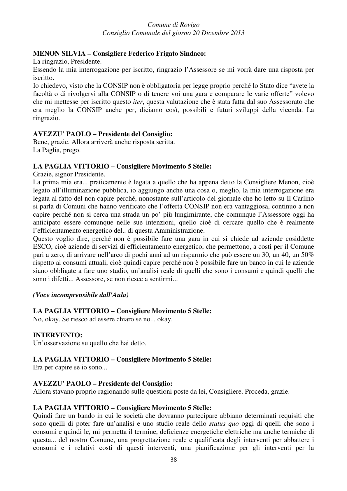 Pagina 38 del verbale